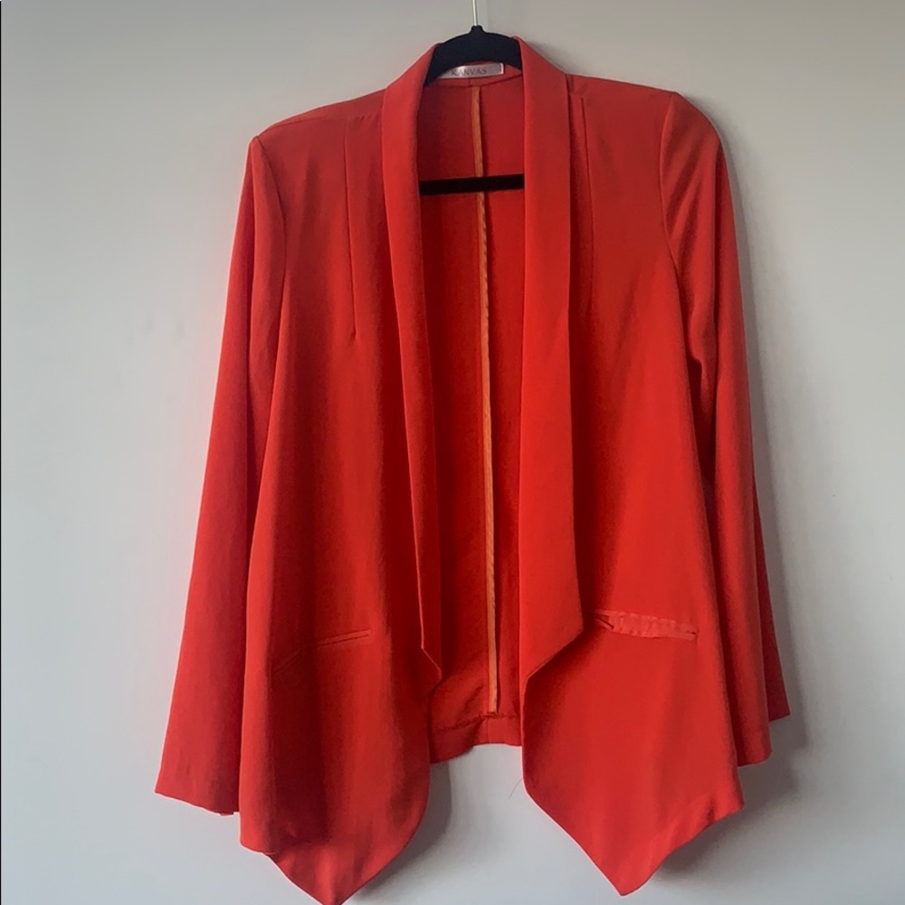 Kanvas Orange Open Blazer